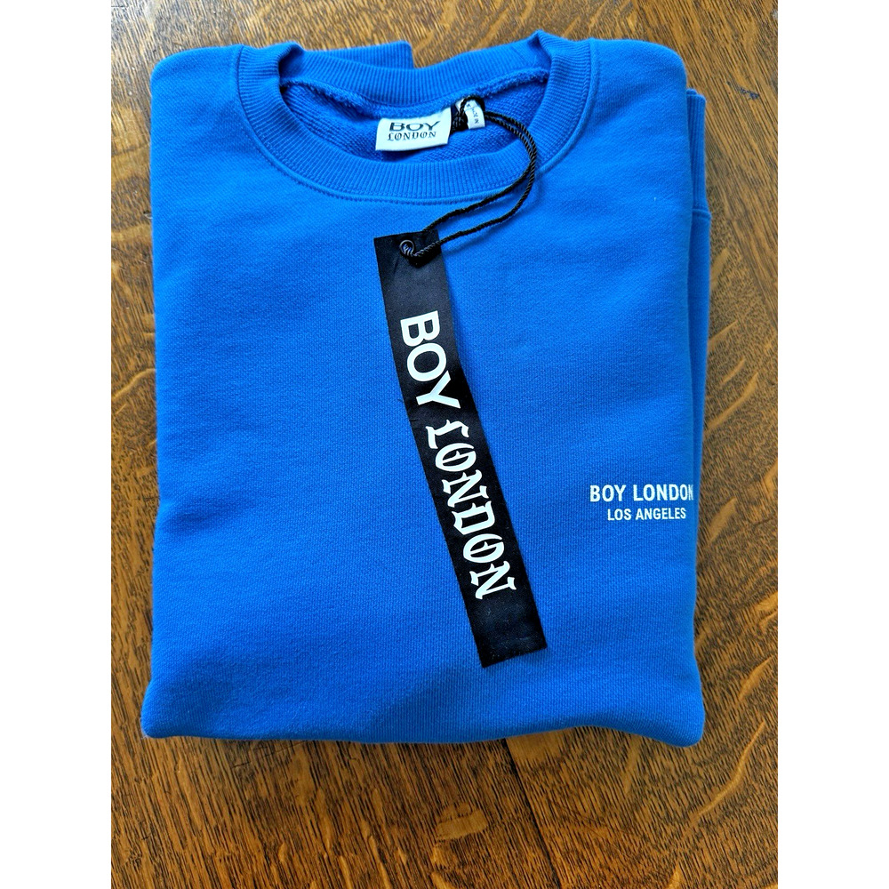 Boy London MEDIUM Blue French Terry Pullover Sweatshirt LS